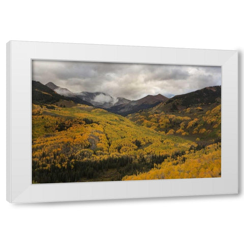 CO, White River NF, Capitol Peak Valley Storm White Modern Wood Framed Art Print by Grall, Don