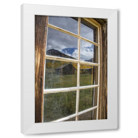 CO, Ashcroft Abandoned mining cabin window White Modern Wood Framed Art Print by Grall, Don