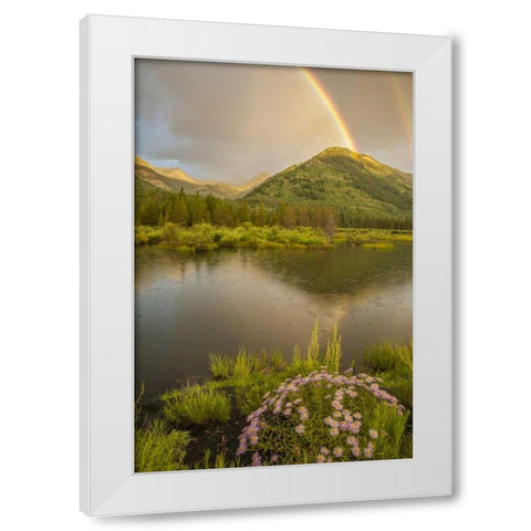 CO, Gunnison NF Rainbows over Slate River Valley White Modern Wood Framed Art Print by Illg, Cathy and Gordon