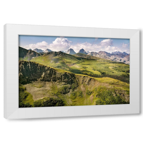 USA-Colorado-San Juan National Forest Overview of San Juan Mountains landscape White Modern Wood Framed Art Print by Jaynes Gallery
