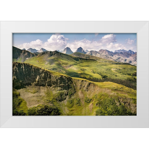 USA-Colorado-San Juan National Forest Overview of San Juan Mountains landscape White Modern Wood Framed Art Print by Jaynes Gallery