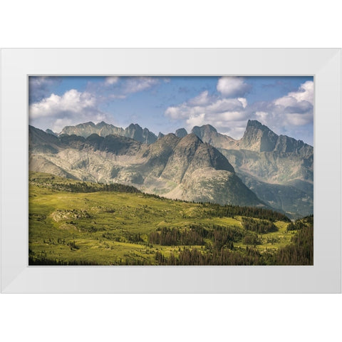 USA-Colorado-San Juan Mountains Mountain and valley landscape White Modern Wood Framed Art Print by Jaynes Gallery