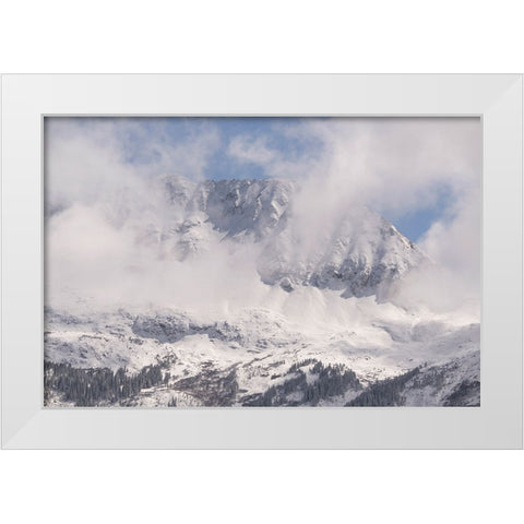 USA-Colorado-Uncompahgre National Forest San Juan Mountains after an autumn snowfall White Modern Wood Framed Art Print by Jaynes Gallery