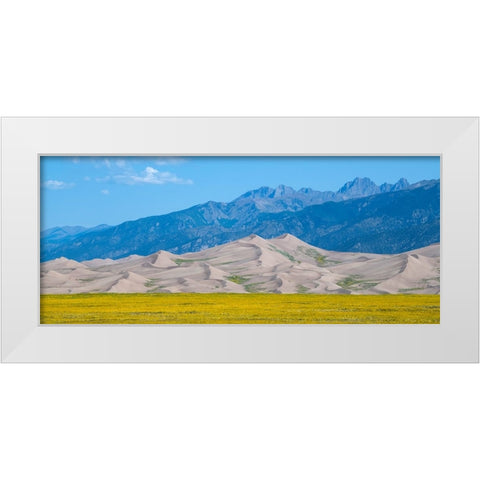 USA-Colorado-San Luis Valley-Great Sand Dunes National Park White Modern Wood Framed Art Print by Hopkins, Cindy Miller