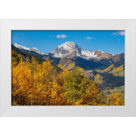 Maroon Bells-Snowmass Wilderness in October White Modern Wood Framed Art Print by Ostrowitz, Mallorie