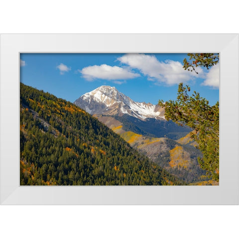 Maroon Bells-Snowmass Wilderness in Aspen White Modern Wood Framed Art Print by Ostrowitz, Mallorie