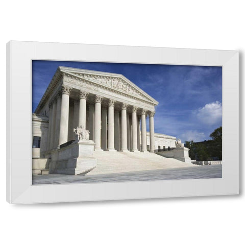 Washington, DC, Supreme Court Building Exterior White Modern Wood Framed Art Print by Flaherty, Dennis