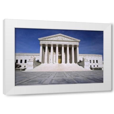 Washington, DC, Supreme Court Building Exterior White Modern Wood Framed Art Print by Flaherty, Dennis