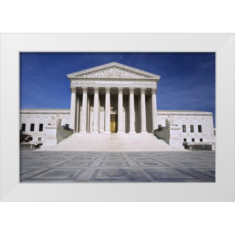 Washington, DC, Supreme Court Building Exterior White Modern Wood Framed Art Print by Flaherty, Dennis