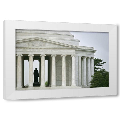 Washington DC, The Thomas Jefferson Memorial White Modern Wood Framed Art Print by Flaherty, Dennis