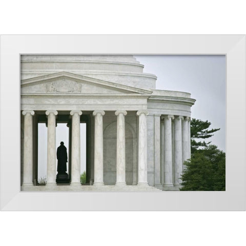 Washington DC, The Thomas Jefferson Memorial White Modern Wood Framed Art Print by Flaherty, Dennis