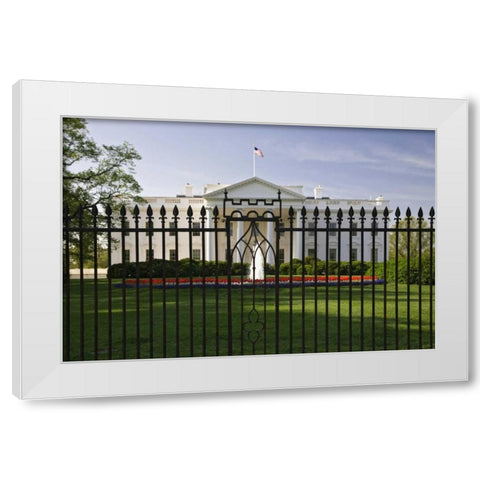 USA, Washington, DC -the Whitehouse White Modern Wood Framed Art Print by Flaherty, Dennis