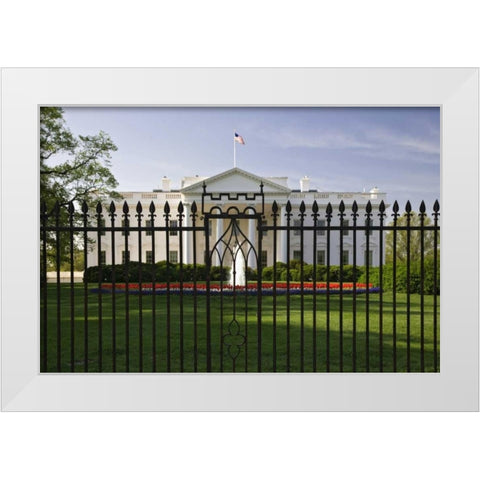USA, Washington, DC -the Whitehouse White Modern Wood Framed Art Print by Flaherty, Dennis