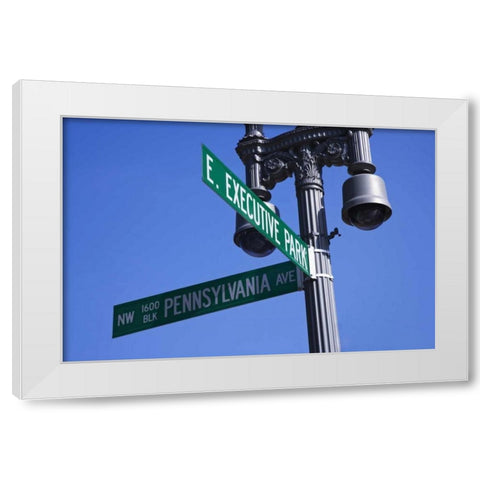 Washington, DC Historic Pennsylvania Ave Sign White Modern Wood Framed Art Print by Flaherty, Dennis