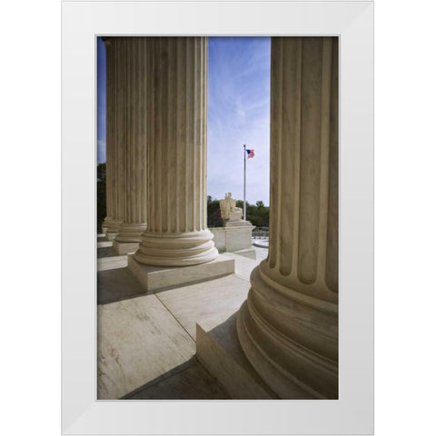 Washington DC, Supreme Court Building White Modern Wood Framed Art Print by Flaherty, Dennis
