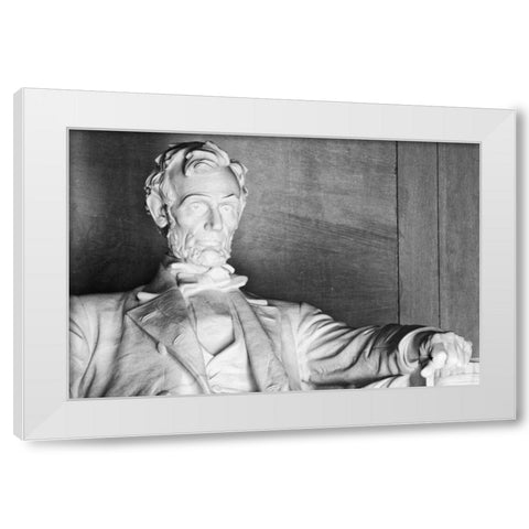 USA, Washington, DC Close-up of Lincoln Memorial White Modern Wood Framed Art Print by Flaherty, Dennis