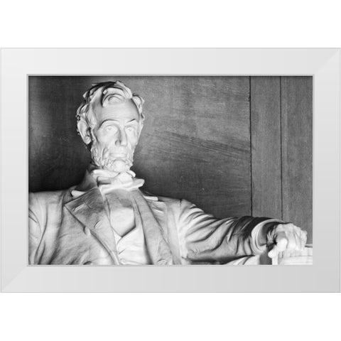 USA, Washington, DC Close-up of Lincoln Memorial White Modern Wood Framed Art Print by Flaherty, Dennis