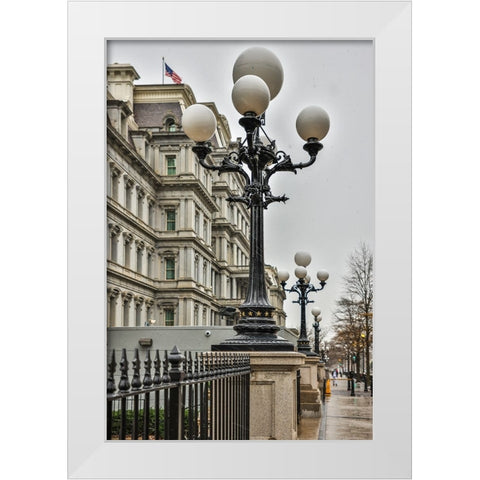 USA-District of Columbia-A snowy afternoon along the Streets of the District White Modern Wood Framed Art Print by Looney, Hollice