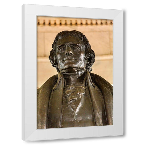 Bronze Jefferson Statue-Jefferson Memorial-Washington DC-Statue by Rudolph Evans 1947 White Modern Wood Framed Art Print by Perry, William