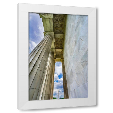 Tall white columns-Lincoln Memorial-Washington DC-Dedicated 1922 White Modern Wood Framed Art Print by Perry, William