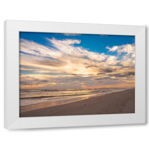Sunset on Sanibel Island-Florida-USA White Modern Wood Framed Art Print by Miller, Anna