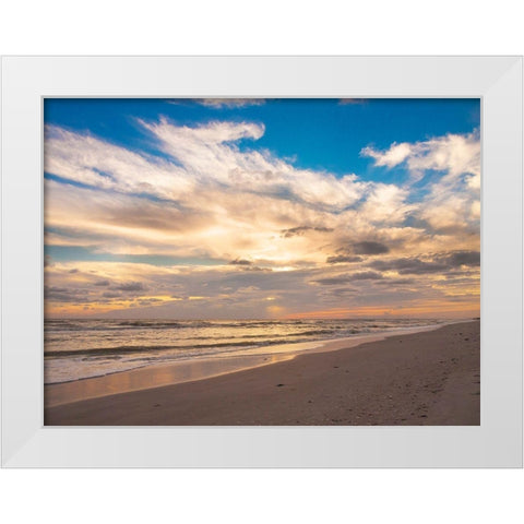 Sunset on Sanibel Island-Florida-USA White Modern Wood Framed Art Print by Miller, Anna