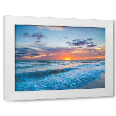 Sunset on Sanibel Island-Florida-USA White Modern Wood Framed Art Print by Miller, Anna