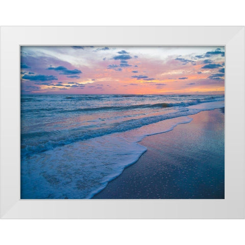 Sunset on Sanibel Island-Florida-USA White Modern Wood Framed Art Print by Miller, Anna