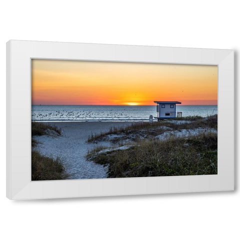 USA-Florida-Port Canaveral-Sunrise over the Atlantic White Modern Wood Framed Art Print by Looney, Hollice