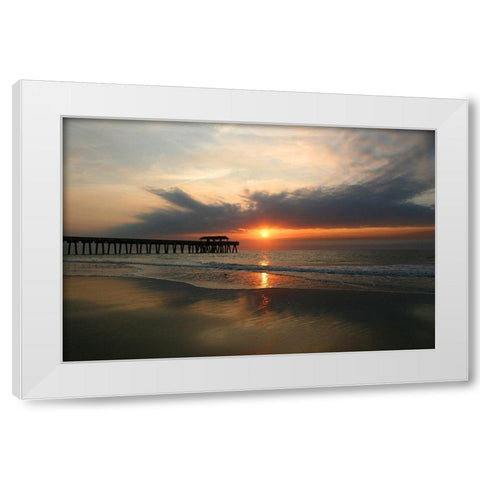 Sunrise on Atlantic Beach White Modern Wood Framed Art Print by Miller, Anna