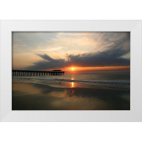Sunrise on Atlantic Beach White Modern Wood Framed Art Print by Miller, Anna