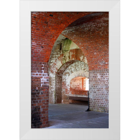 Fort Pulaski Brick Arches-Tybee Island-Georgia-USA White Modern Wood Framed Art Print by Miller, Anna
