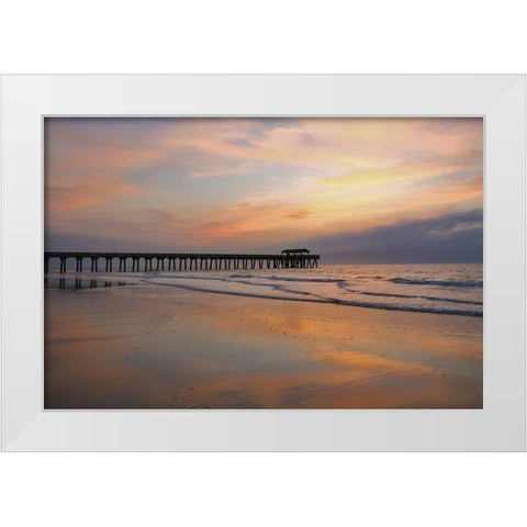 Sunrise on Tybee Island Beach-Georgia-USA White Modern Wood Framed Art Print by Miller, Anna