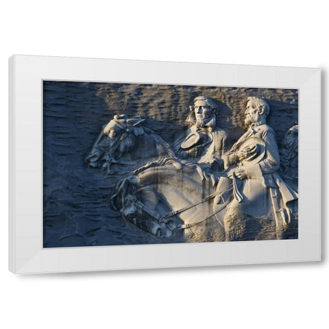 GA, Atlanta Carving on Stone Mountain White Modern Wood Framed Art Print by Flaherty, Dennis