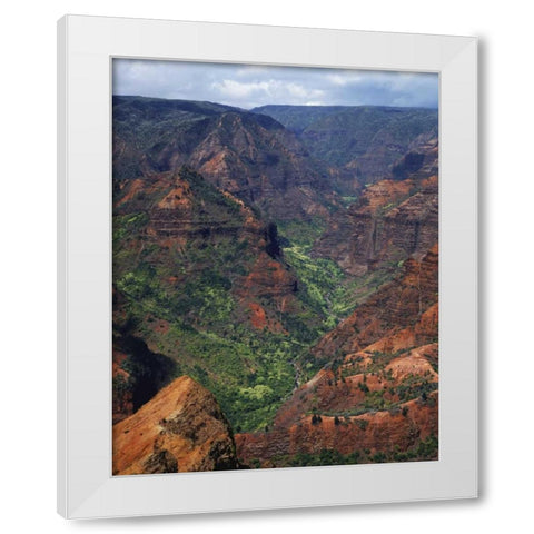 USA, Hawaii, Kauai Waimea Canyon overlook White Modern Wood Framed Art Print by Flaherty, Dennis