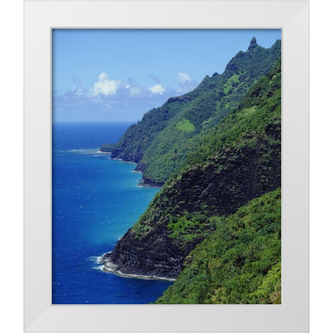 Hawaii, Kauai The Na Pali coast White Modern Wood Framed Art Print by Talbot Frank, Christopher