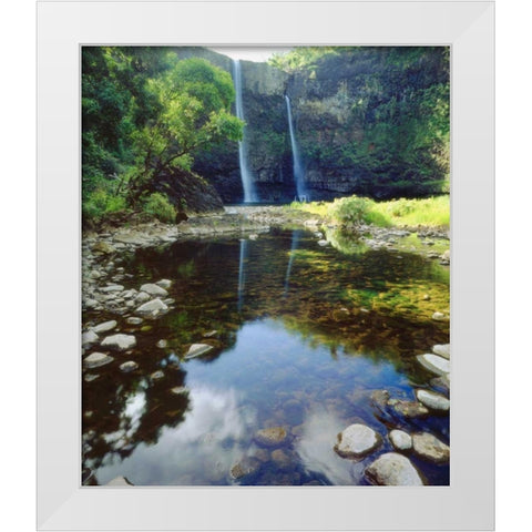 USA, Hawaii, Kauai Wailua Falls White Modern Wood Framed Art Print by Talbot Frank, Christopher