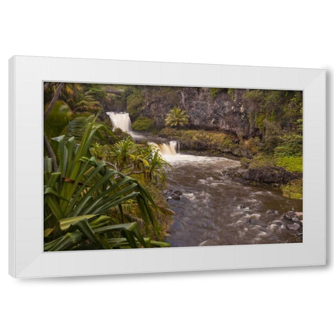 HI, Maui, Haleakala NP, Seven Sacred Pools White Modern Wood Framed Art Print by Illg, Cathy and Gordon