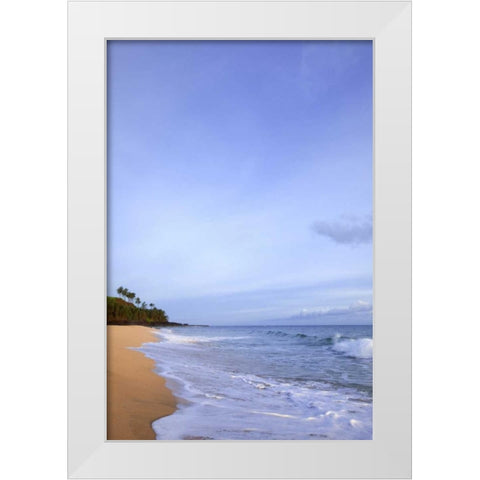 USA, Hawaii, Kauai Scenic of Secret Beach White Modern Wood Framed Art Print by Flaherty, Dennis