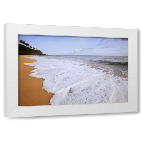 USA, Hawaii, Kauai Scenic of Secret Beach White Modern Wood Framed Art Print by Flaherty, Dennis