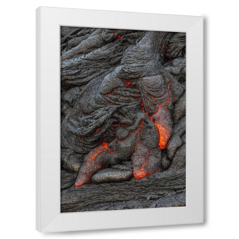 Hawaii, Kilauea Molten lava hardening White Modern Wood Framed Art Print by Illg, Cathy and Gordon