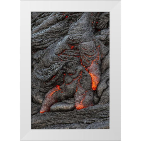Hawaii, Kilauea Molten lava hardening White Modern Wood Framed Art Print by Illg, Cathy and Gordon