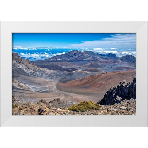 Crater-Haleakala-Maui-Hawaii-USA White Modern Wood Framed Art Print by Engelbrecht, Jim