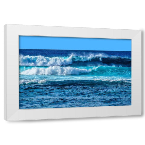 Maui Waves White Modern Wood Framed Art Print by Engelbrecht, Lisa S.