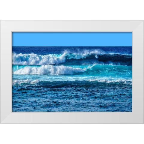 Maui Waves White Modern Wood Framed Art Print by Engelbrecht, Lisa S.