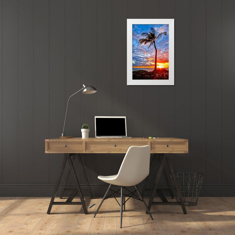 Sunset on Wailea Beach-Maui-Hawaii-USA White Modern Wood Framed Art Print by Engelbrecht, Lisa S.