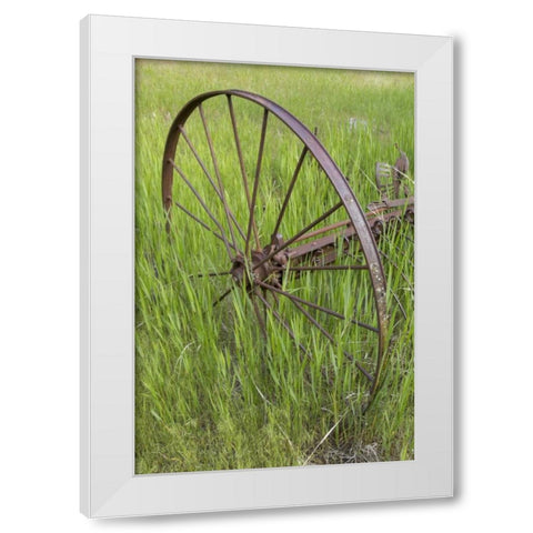 Idaho Abandoned farm equipment White Modern Wood Framed Art Print by Grall, Don