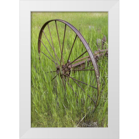 Idaho Abandoned farm equipment White Modern Wood Framed Art Print by Grall, Don