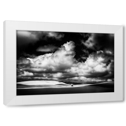 USA-Idaho-Palouse Country-Small tree in wheat field with Running light White Modern Wood Framed Art Print by Eggers, Terry