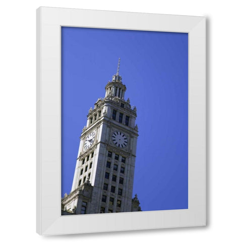 USA, Illinois, Chicago Top of Wrigley Building White Modern Wood Framed Art Print by Flaherty, Dennis